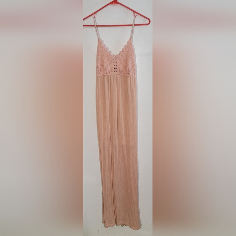 Staccato Peach Crochet Bodice Maxi Dress Size Medium